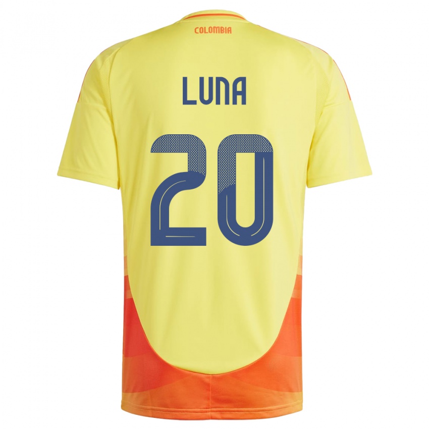 Niño Camiseta Colombia Daniel Luna #20 Amarillo 1ª Equipación 24-26 La Camisa Perú