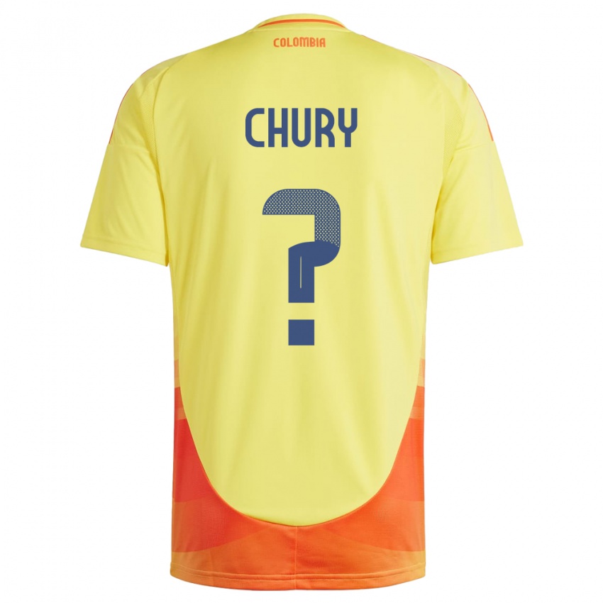 Niño Camiseta Colombia Brandon Chury #0 Amarillo 1ª Equipación 24-26 La Camisa Perú