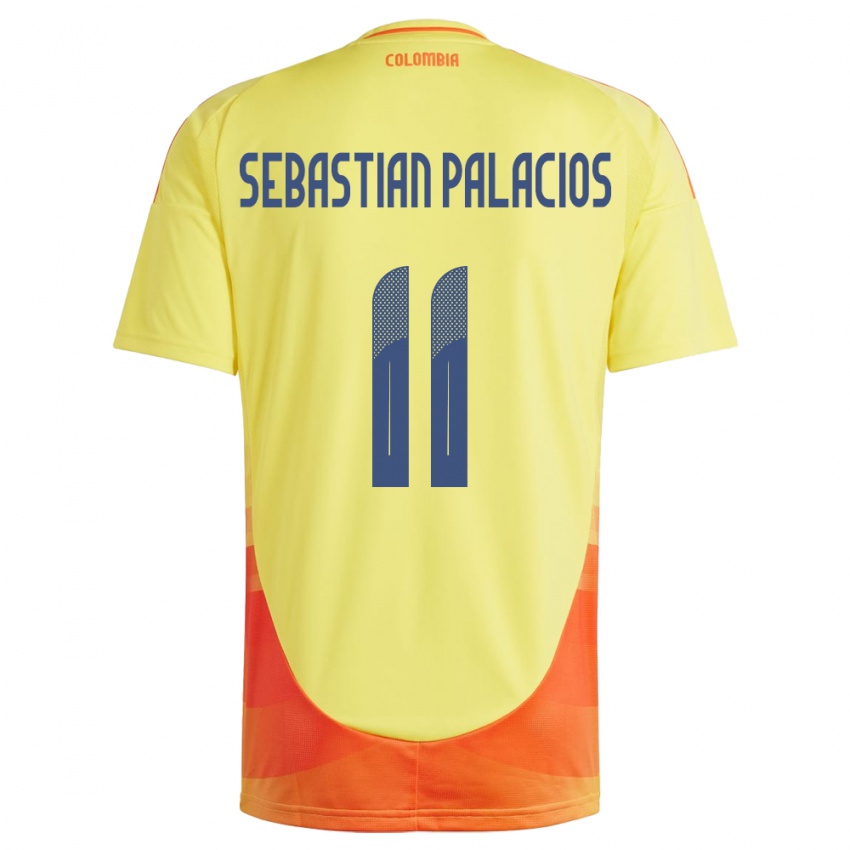 Niño Camiseta Colombia Juan Sebastián Palacios #11 Amarillo 1ª Equipación 24-26 La Camisa Perú