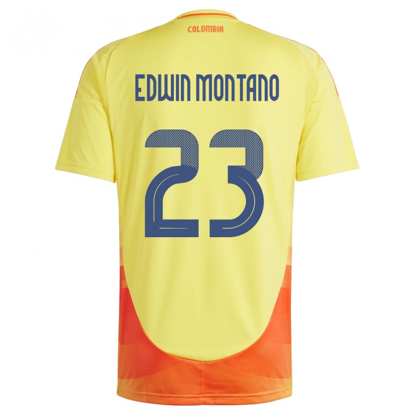 Niño Camiseta Colombia John Edwin Montaño #23 Amarillo 1ª Equipación 24-26 La Camisa Perú