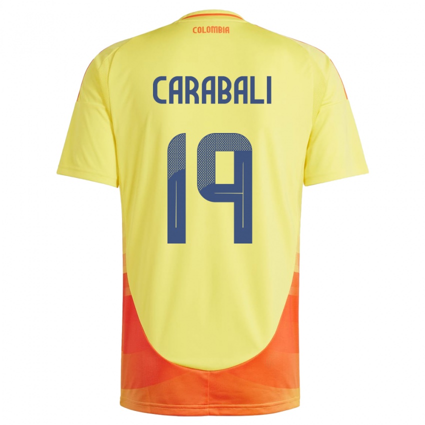 Niño Camiseta Colombia Jorelyn Carabalí #19 Amarillo 1ª Equipación 24-26 La Camisa Perú