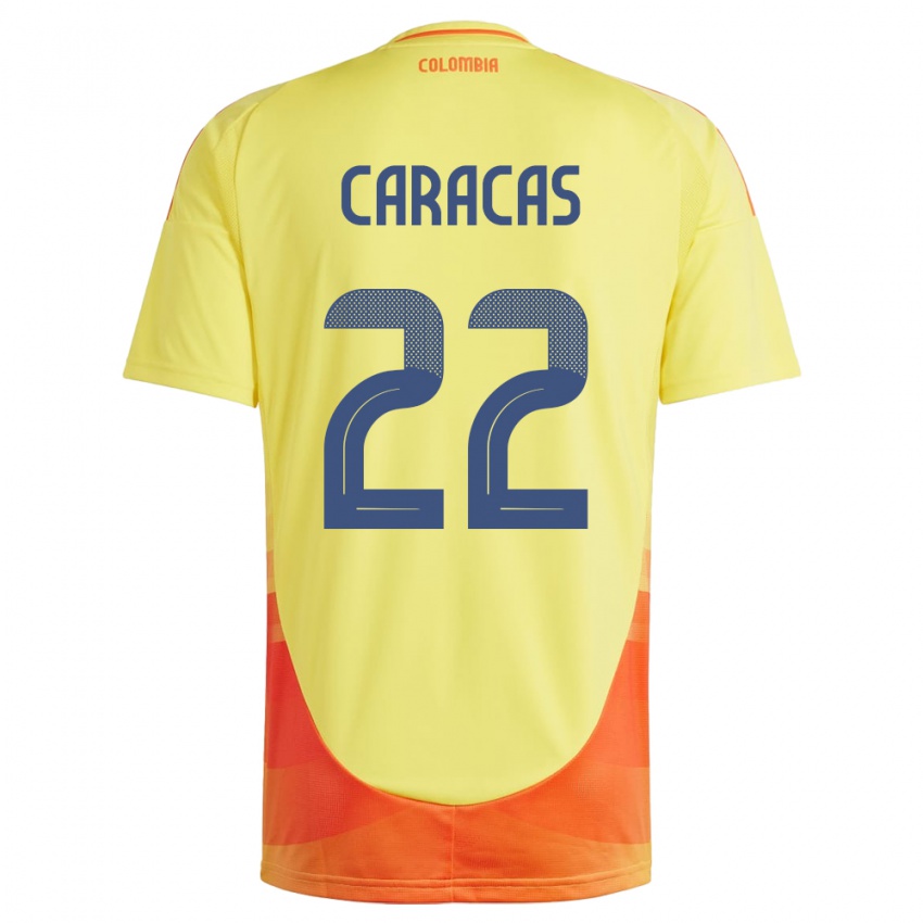 Niño Camiseta Colombia Daniela Caracas #22 Amarillo 1ª Equipación 24-26 La Camisa Perú