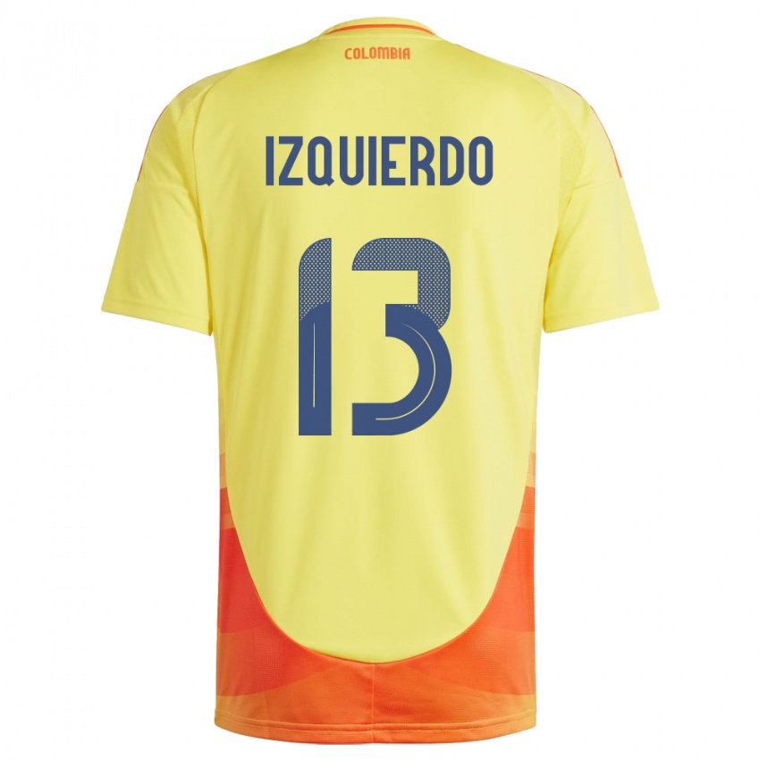 Niño Camiseta Colombia Ilana Izquierdo #13 Amarillo 1ª Equipación 24-26 La Camisa Perú