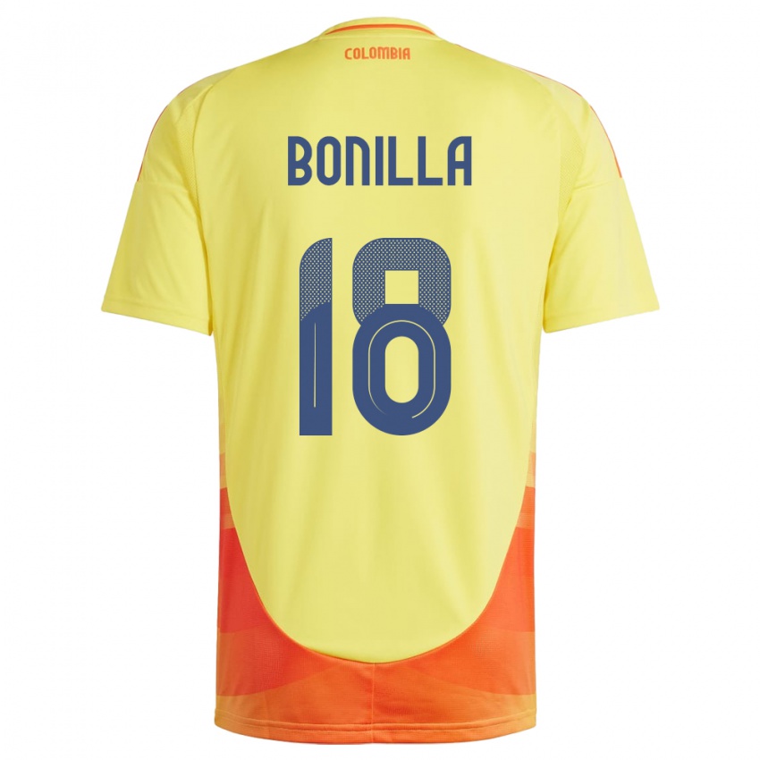 Niño Camiseta Colombia Wendy Bonilla #18 Amarillo 1ª Equipación 24-26 La Camisa Perú