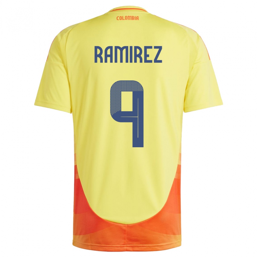 Niño Camiseta Colombia Mayra Ramírez #9 Amarillo 1ª Equipación 24-26 La Camisa Perú