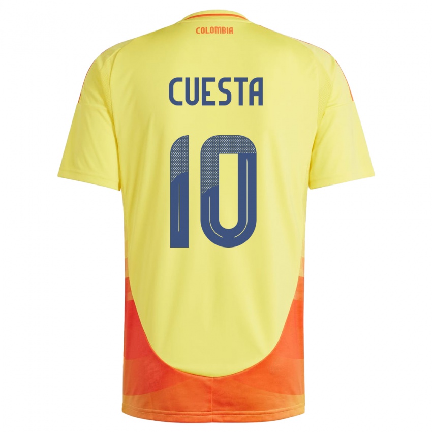 Niño Camiseta Colombia Yisela Cuesta #10 Amarillo 1ª Equipación 24-26 La Camisa Perú