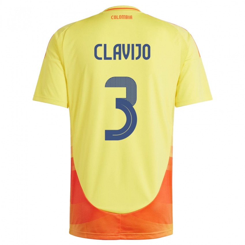 Niño Camiseta Colombia Ángela Clavijo #3 Amarillo 1ª Equipación 24-26 La Camisa Perú