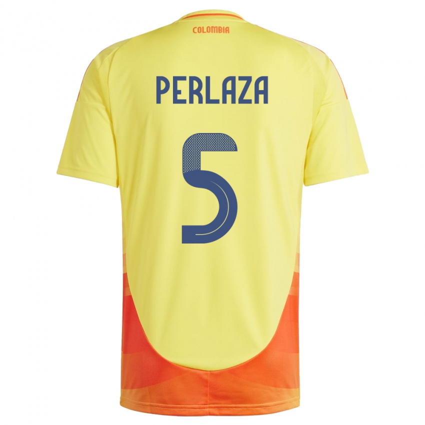 Niño Camiseta Colombia Stefania Perlaza #5 Amarillo 1ª Equipación 24-26 La Camisa Perú