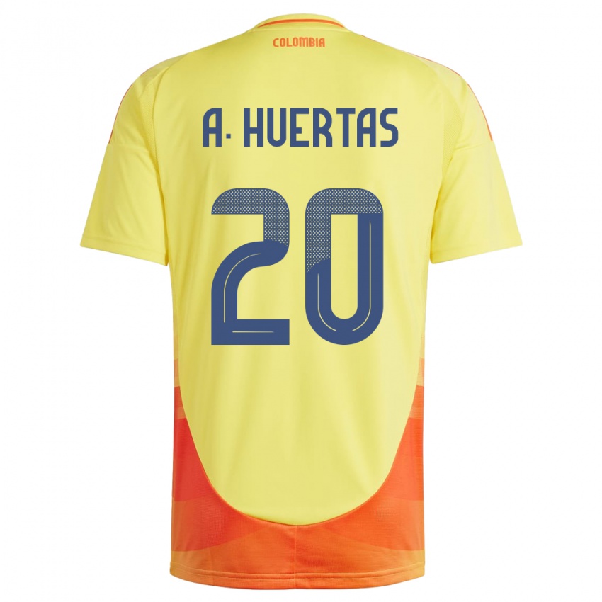 Niño Camiseta Colombia Ana Huertas #20 Amarillo 1ª Equipación 24-26 La Camisa Perú