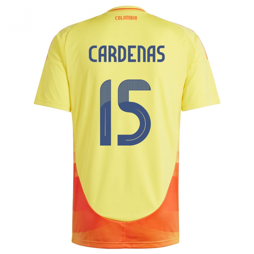 Niño Camiseta Colombia Wendy Cárdenas #15 Amarillo 1ª Equipación 24-26 La Camisa Perú