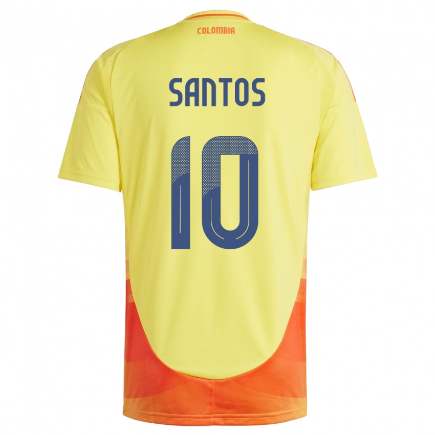 Niño Camiseta Colombia Leicy Santos #10 Amarillo 1ª Equipación 24-26 La Camisa Perú