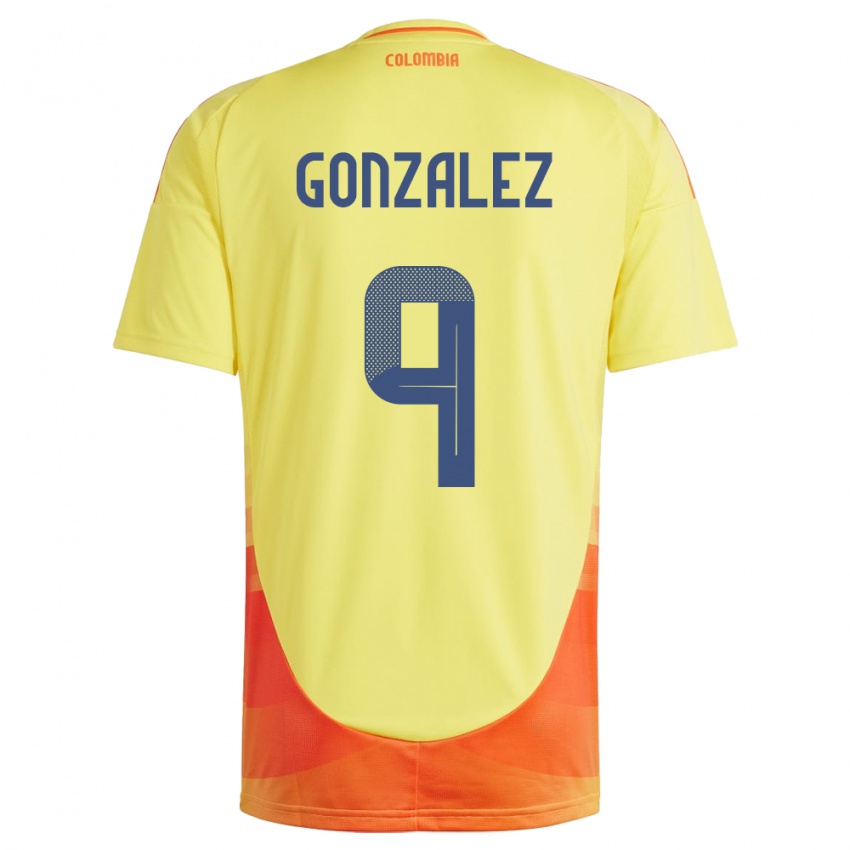 Niño Camiseta Colombia Manuela González #9 Amarillo 1ª Equipación 24-26 La Camisa Perú