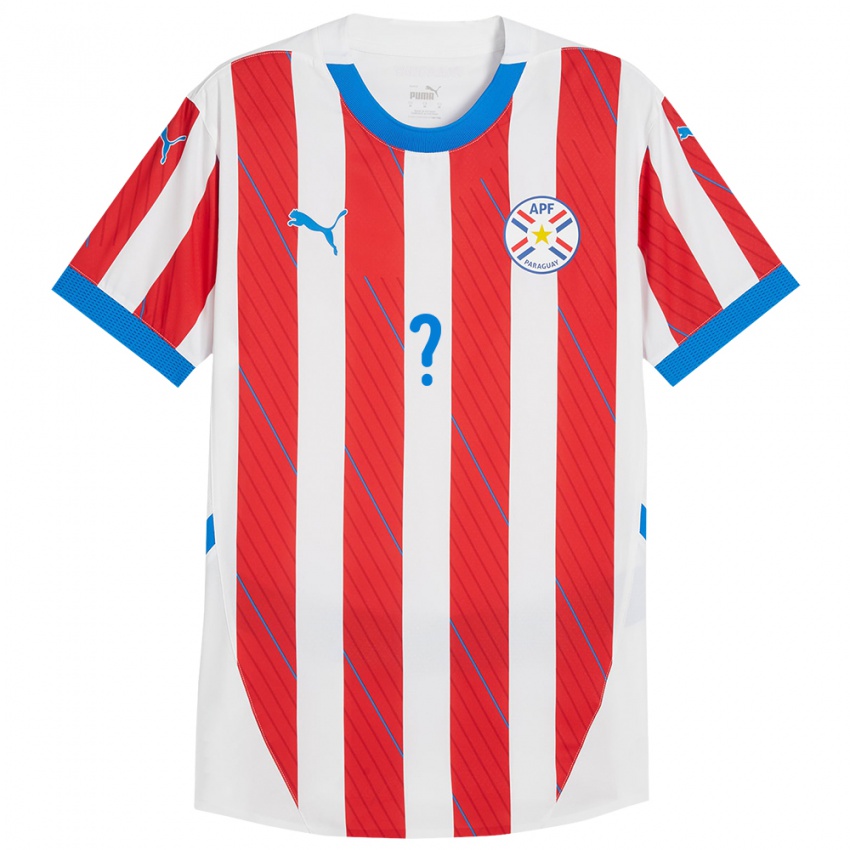 Niño Camiseta Paraguay Fabio Barrios #0 Blanco Rojo 1ª Equipación 24-26 La Camisa Perú