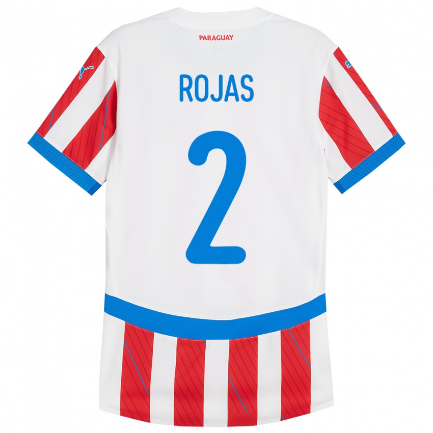 Niño Camiseta Paraguay Robert Rojas #2 Blanco Rojo 1ª Equipación 24-26 La Camisa Perú