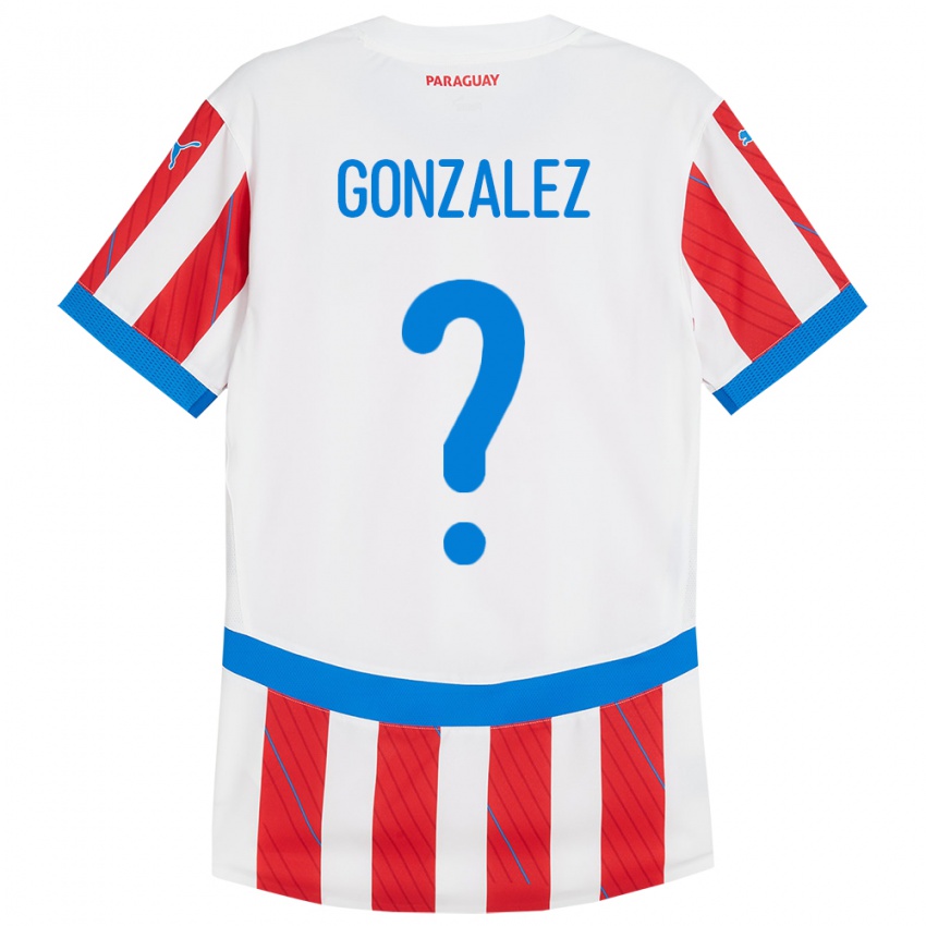 Niño Camiseta Paraguay Antonio González #0 Blanco Rojo 1ª Equipación 24-26 La Camisa Perú