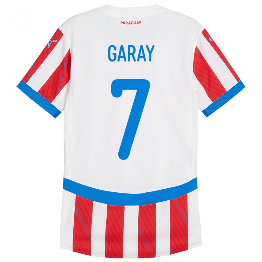 Niño Camiseta Paraguay Griselda Garay #7 Blanco Rojo 1ª Equipación 24-26 La Camisa Perú