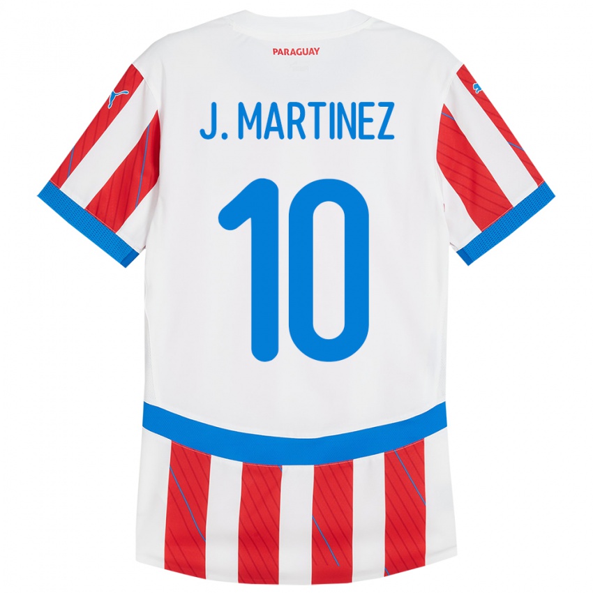 Niño Camiseta Paraguay Jessica Martínez #10 Blanco Rojo 1ª Equipación 24-26 La Camisa Perú