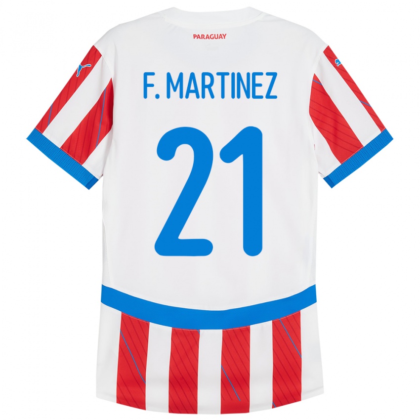 Niño Camiseta Paraguay Fiorela Martínez #21 Blanco Rojo 1ª Equipación 24-26 La Camisa Perú