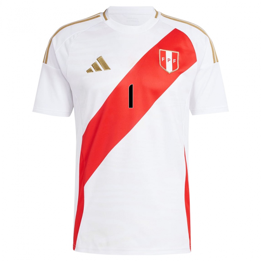 Niño Camiseta Perú Juan Pedro Durán #1 Blanco 1ª Equipación 24-26 La Camisa Perú