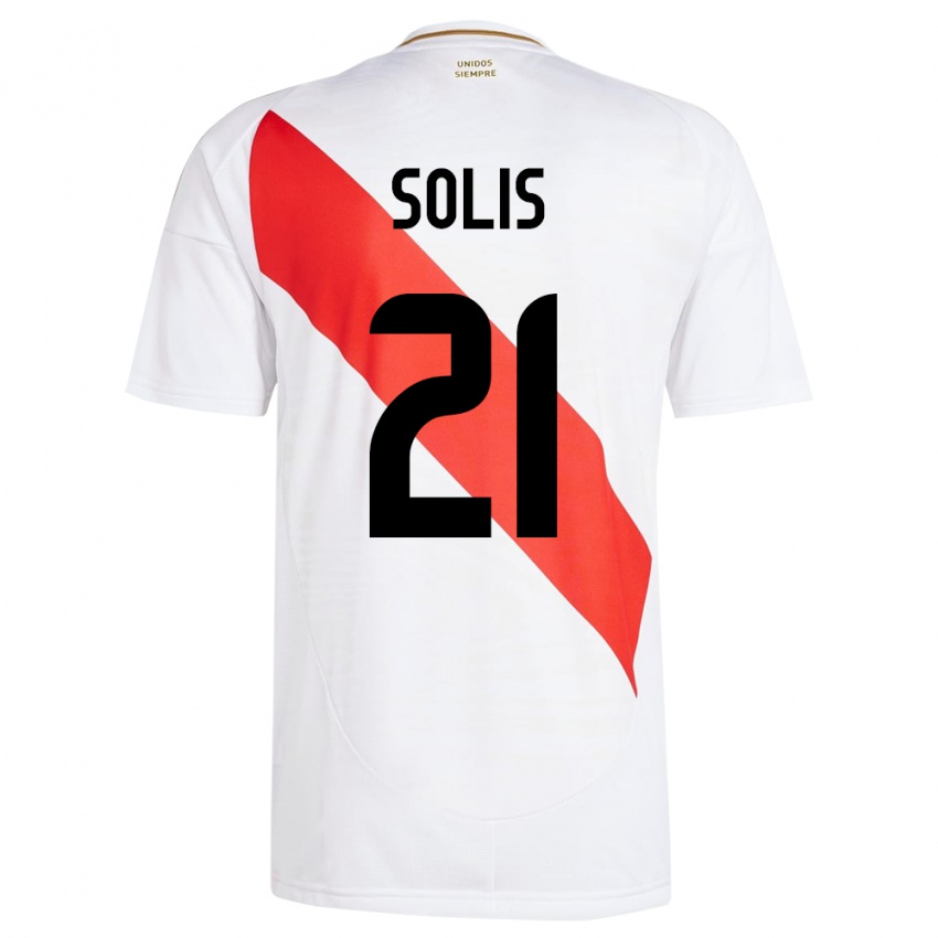 Niño Camiseta Perú Renato Solís #21 Blanco 1ª Equipación 24-26 La Camisa Perú