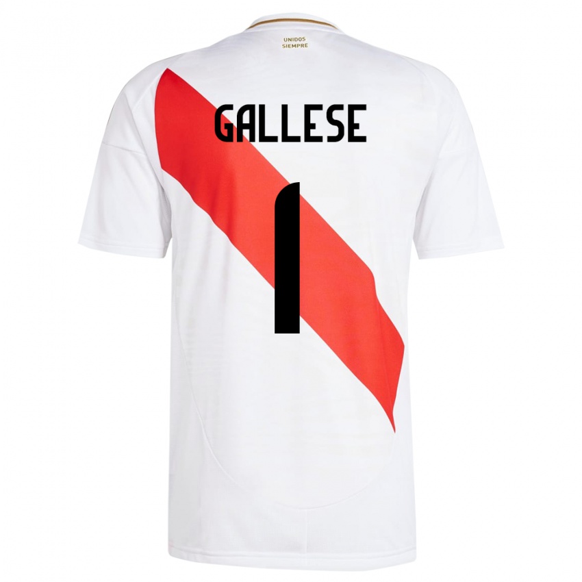 Niño Camiseta Perú Pedro Gallese #1 Blanco 1ª Equipación 24-26 La Camisa Perú