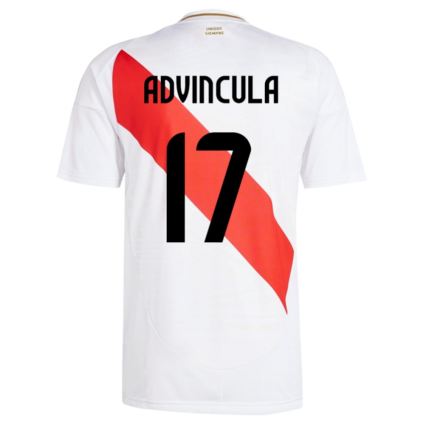 Niño Camiseta Perú Luis Advíncula #17 Blanco 1ª Equipación 24-26 La Camisa Perú