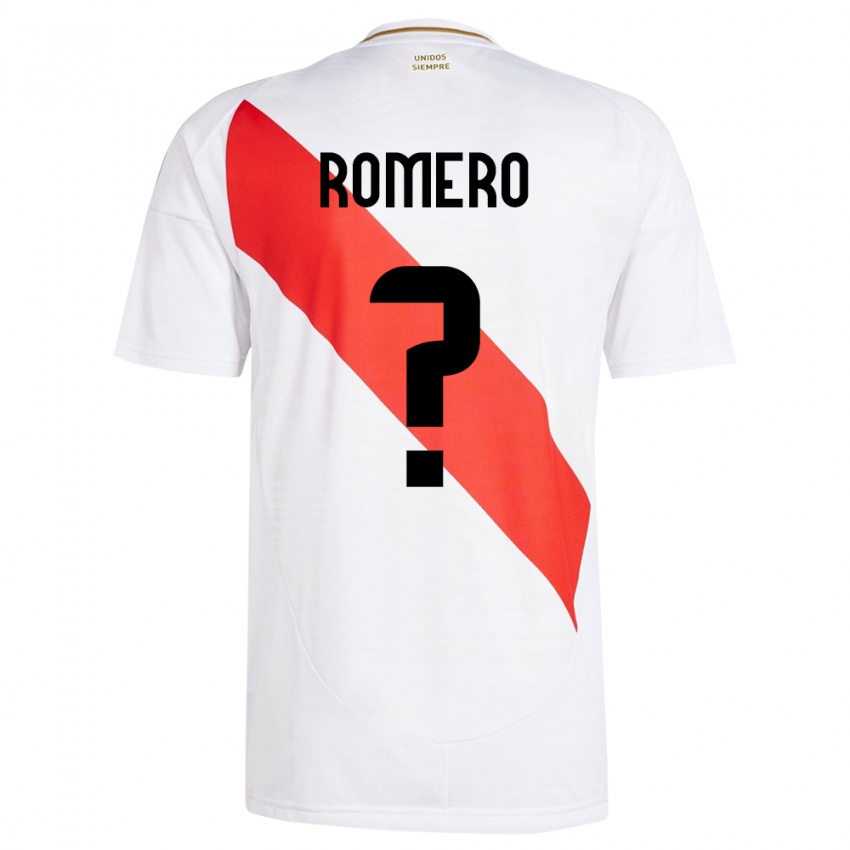 Niño Camiseta Perú José Romero #0 Blanco 1ª Equipación 24-26 La Camisa Perú