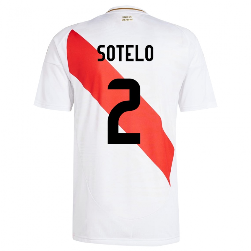 Niño Camiseta Perú Ghian Sotelo #2 Blanco 1ª Equipación 24-26 La Camisa Perú