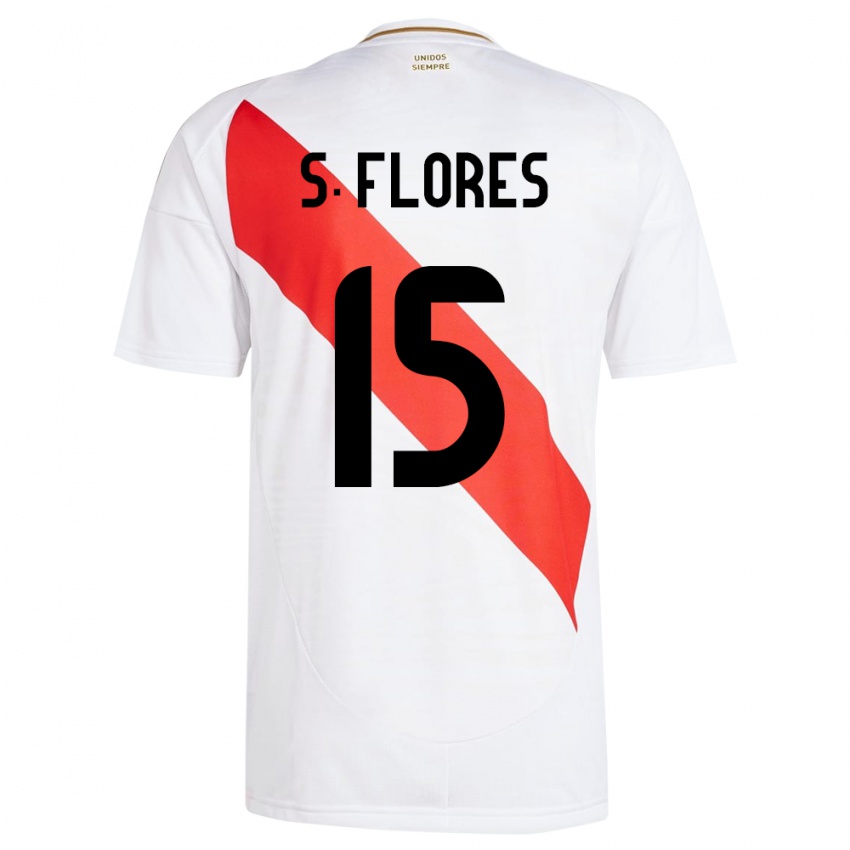 Niño Camiseta Perú Scarleth Flores #15 Blanco 1ª Equipación 24-26 La Camisa Perú