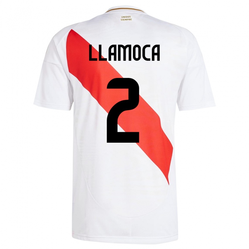 Niño Camiseta Perú Braelynn Llamoca #2 Blanco 1ª Equipación 24-26 La Camisa Perú