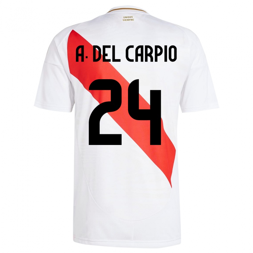 Niño Camiseta Perú Annie Del Carpio #24 Blanco 1ª Equipación 24-26 La Camisa Perú