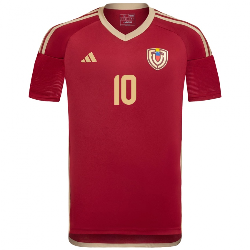 Niño Camiseta Venezuela Yerliane Moreno #10 Borgoña 1ª Equipación 24-26 La Camisa Perú