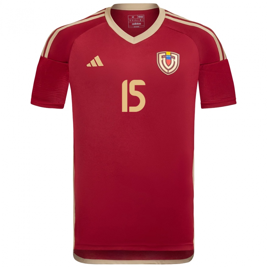 Niño Camiseta Venezuela Ángel Borgo #15 Borgoña 1ª Equipación 24-26 La Camisa Perú