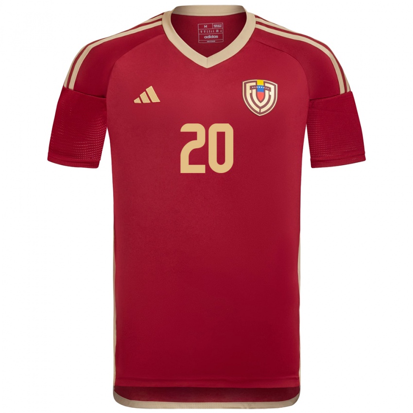 Niño Camiseta Venezuela Wilker Ángel #20 Borgoña 1ª Equipación 24-26 La Camisa Perú