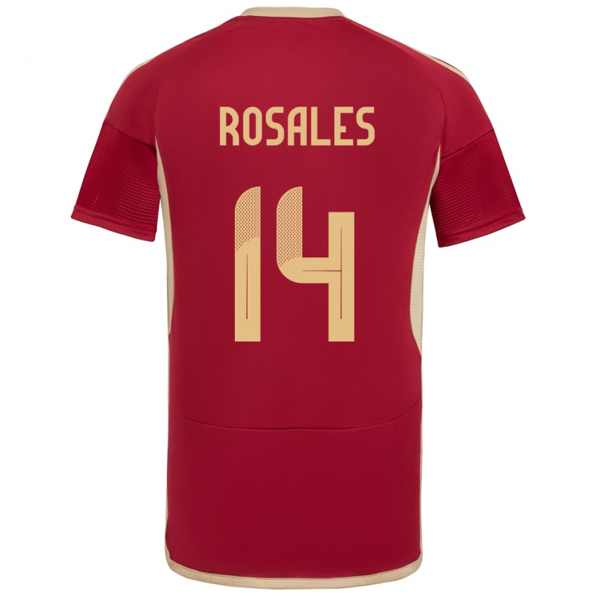 Niño Camiseta Venezuela Roberto Rosales #14 Borgoña 1ª Equipación 24-26 La Camisa Perú