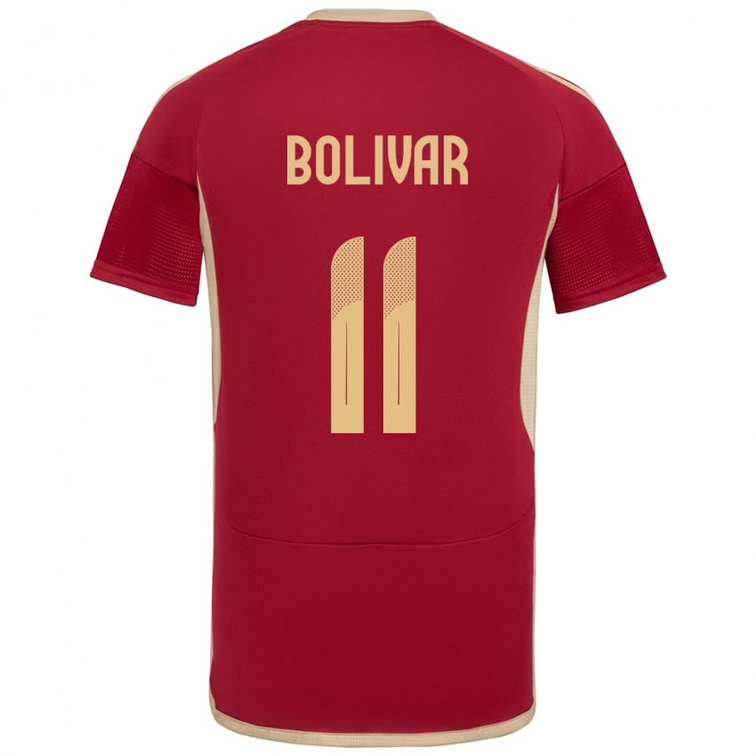 Niño Camiseta Venezuela Jovanny Bolívar #11 Borgoña 1ª Equipación 24-26 La Camisa Perú