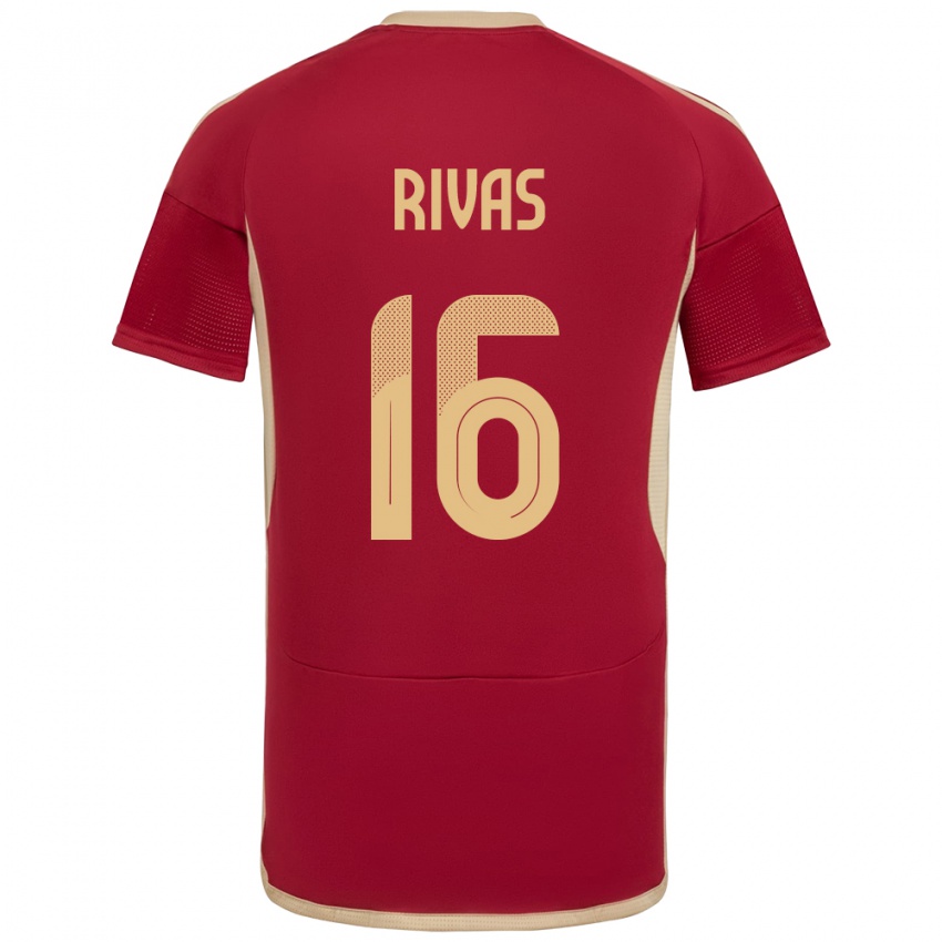 Niño Camiseta Venezuela Renne Rivas #16 Borgoña 1ª Equipación 24-26 La Camisa Perú