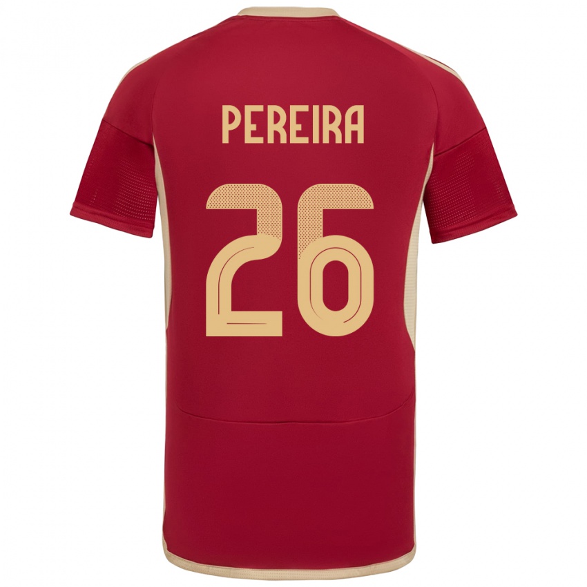 Niño Camiseta Venezuela Daniel Pereira #26 Borgoña 1ª Equipación 24-26 La Camisa Perú