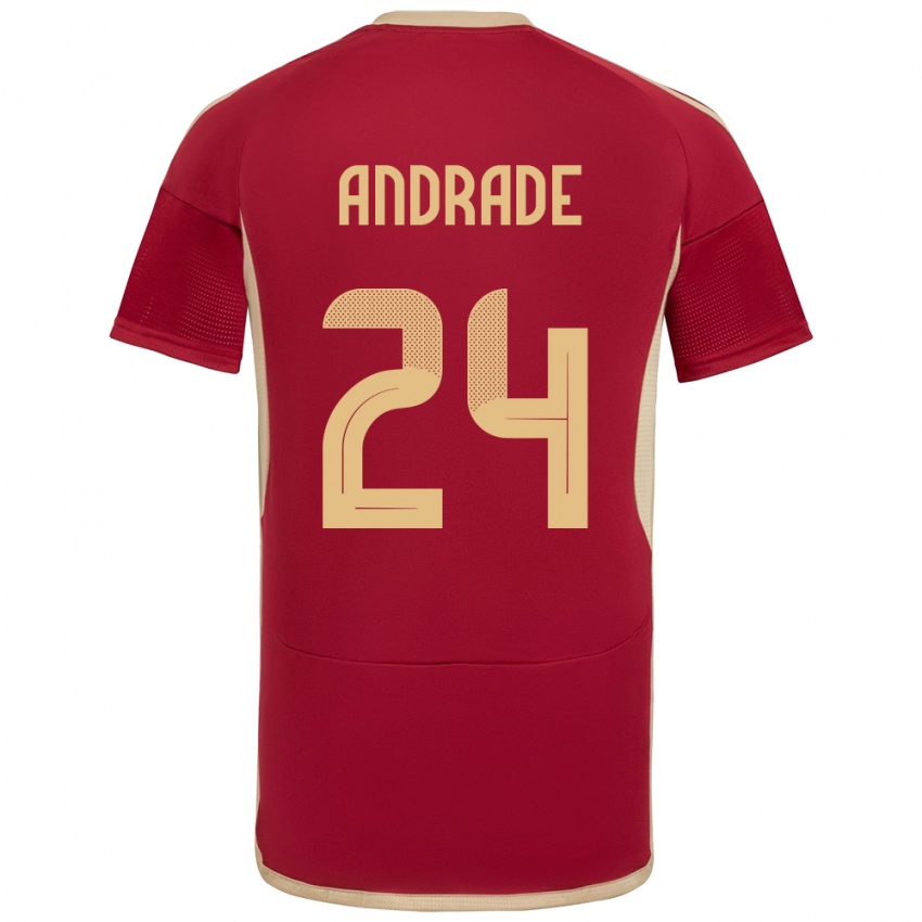 Niño Camiseta Venezuela Kervin Andrade #24 Borgoña 1ª Equipación 24-26 La Camisa Perú