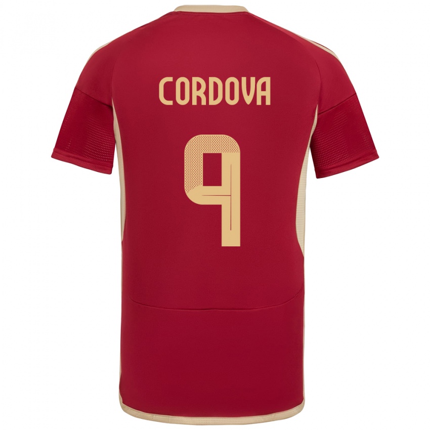 Niño Camiseta Venezuela Sergio Córdova #9 Borgoña 1ª Equipación 24-26 La Camisa Perú