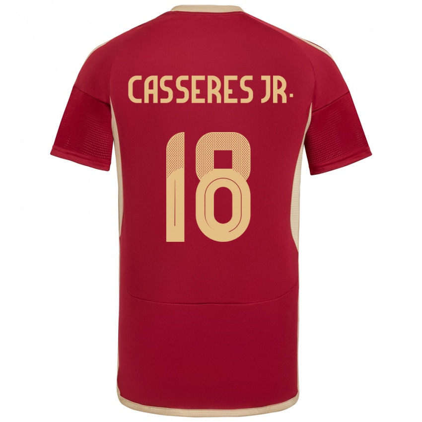 Niño Camiseta Venezuela Cristian Cásseres Jr. #18 Borgoña 1ª Equipación 24-26 La Camisa Perú