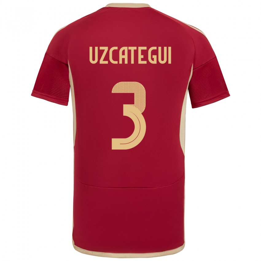 Niño Camiseta Venezuela Rafael Uzcátegui #3 Borgoña 1ª Equipación 24-26 La Camisa Perú