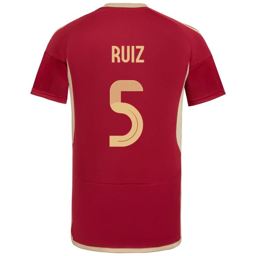 Niño Camiseta Venezuela Emerson Ruíz #5 Borgoña 1ª Equipación 24-26 La Camisa Perú