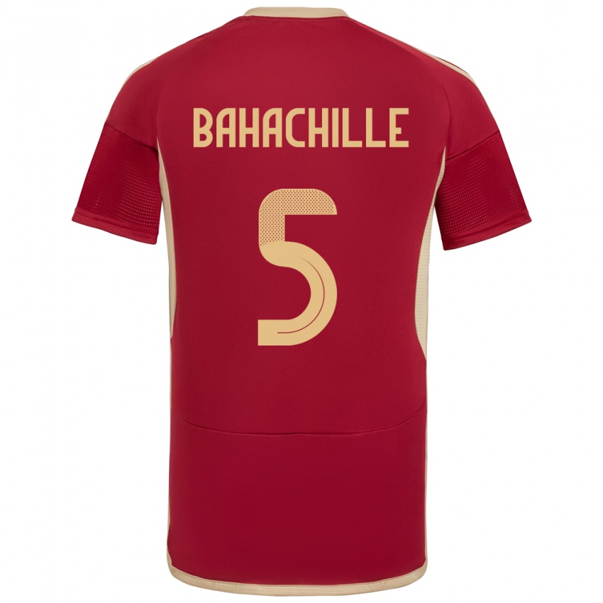 Niño Camiseta Venezuela Abraham Bahachille #5 Borgoña 1ª Equipación 24-26 La Camisa Perú