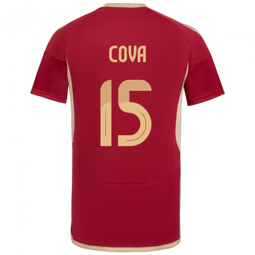 Niño Camiseta Venezuela Adrián Cova #15 Borgoña 1ª Equipación 24-26 La Camisa Perú