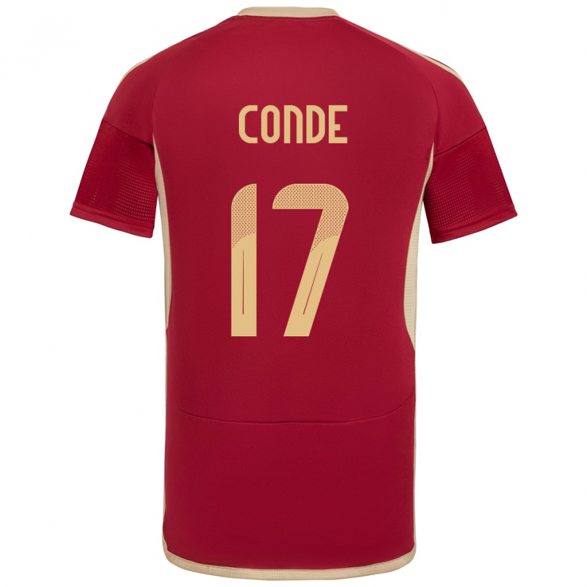 Niño Camiseta Venezuela Óscar Conde #17 Borgoña 1ª Equipación 24-26 La Camisa Perú