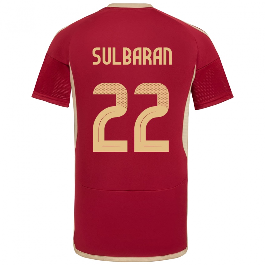 Niño Camiseta Venezuela Manuel Sulbarán #22 Borgoña 1ª Equipación 24-26 La Camisa Perú