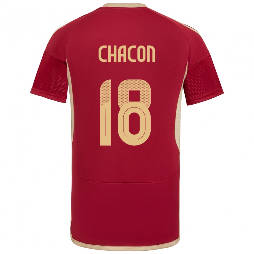 Niño Camiseta Venezuela Yerson Chacón #18 Borgoña 1ª Equipación 24-26 La Camisa Perú