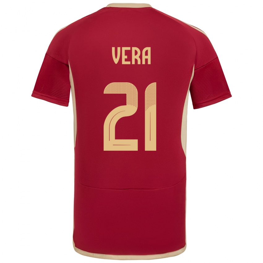 Niño Camiseta Venezuela Andry Vera #21 Borgoña 1ª Equipación 24-26 La Camisa Perú