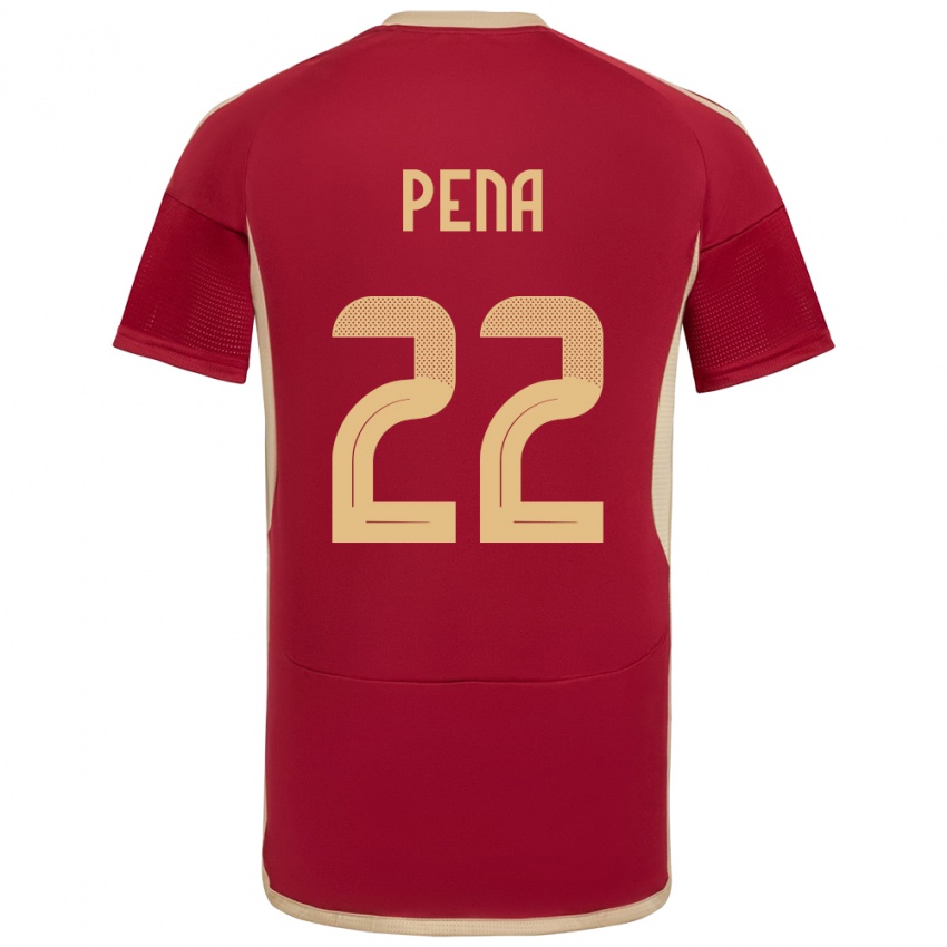 Niño Camiseta Venezuela Lewuis Peña #22 Borgoña 1ª Equipación 24-26 La Camisa Perú